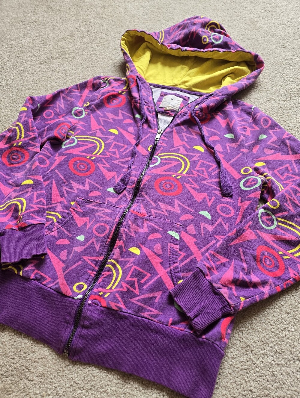 XXI 100% Cotton Retro Style Zip Hoodie Womens Size Small